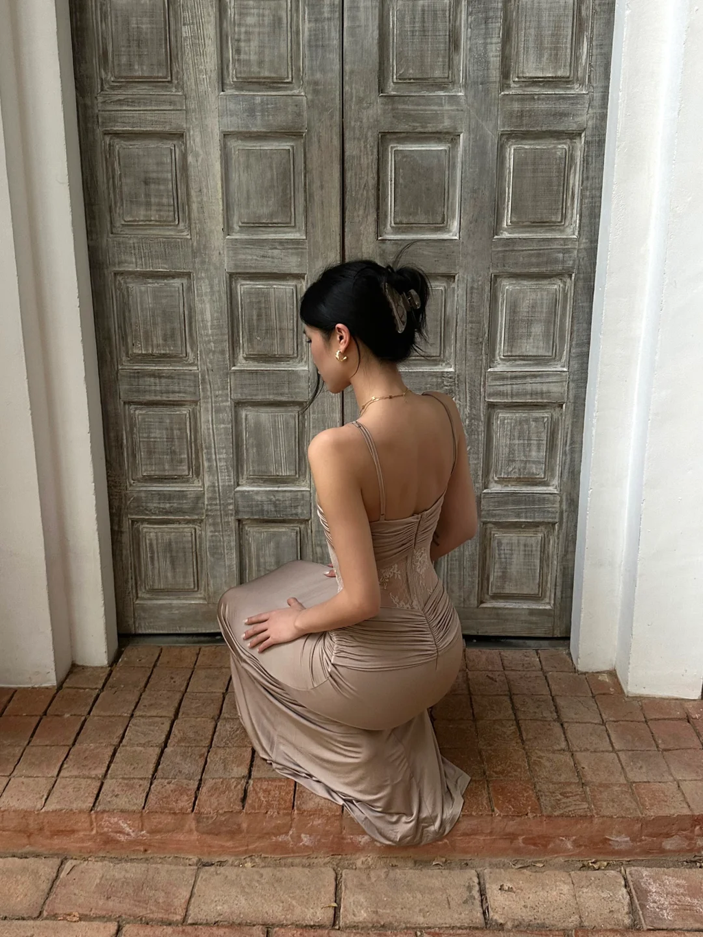 Sexy Mermaid Spaghetti Straps Satin Lace Long Prom Dress,Party Dress,Evening Dress GG3782