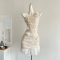 Ivory A Line One Shoulder Lace Applique Short Homecoming Dress,Summer 17th Birthday Dress GG3805