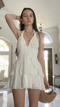 Pretty A Line Halter Satin Short Homecoming Dress,Summer 19th Birthday Dress GG3825