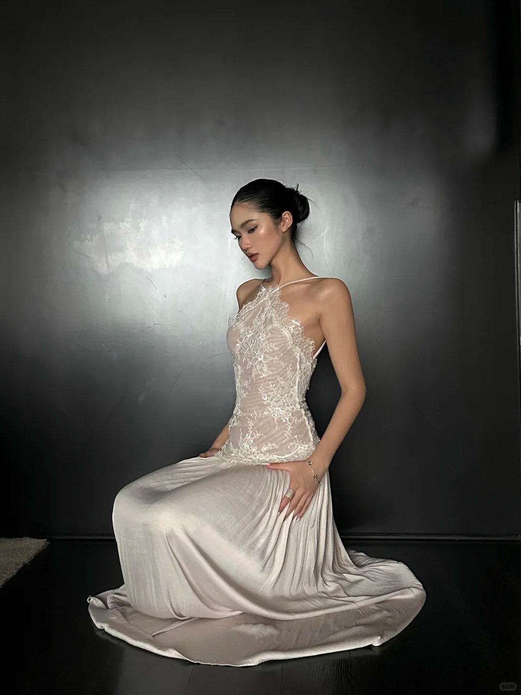 Pretty A Line Halter Satin Lace Backless Long Prom Dress,Party Dress,Evening Dress GG3852