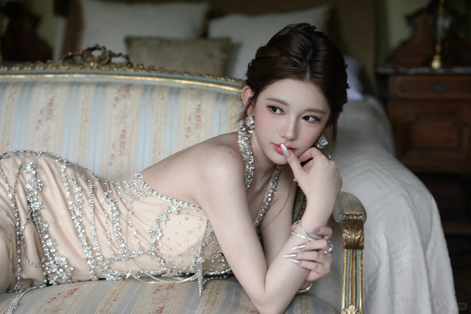 Gorgeous Mermaid Halter Satin Tulle Beads Long Prom Dress,Party Dress,Evening Dress GG3876