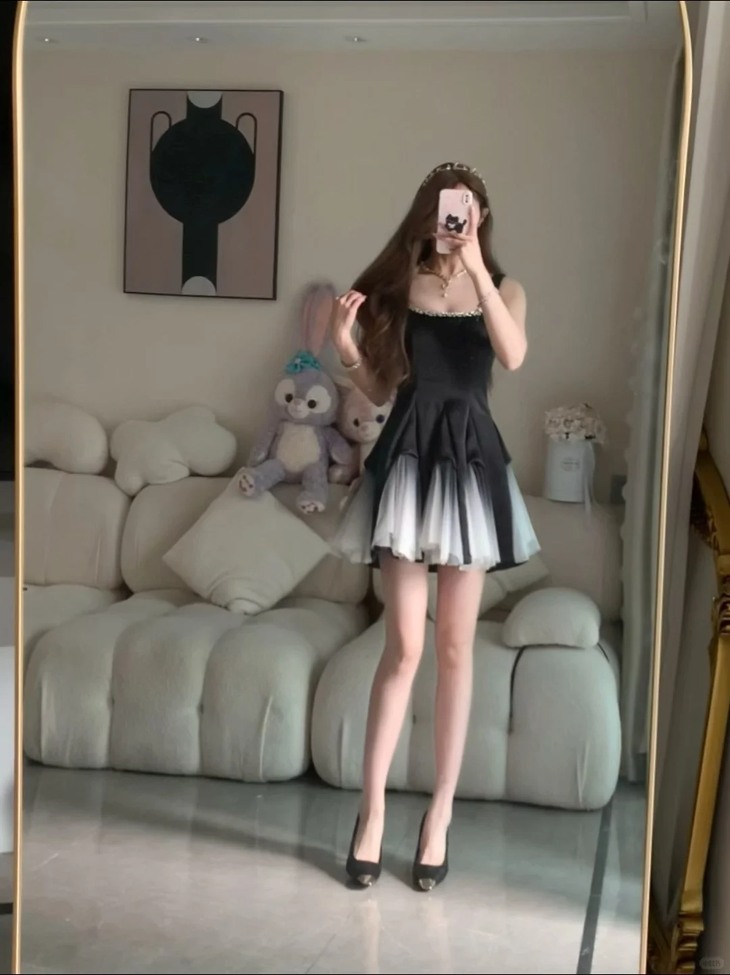 Classy A Line Spaghetti Straps Satin Tulle Beads Short Homecoming Dress,Summer 18th Birthday Dress GG3898