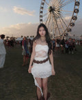 Pretty A Line Strapless White Lace Short Homecoming Dress,Summer 20th Birthday Dress GG3966