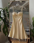 Elegant A Line Spaghetti Straps Satin Lace Short Homecoming Dress,Summer 20th Birthday Dress GG4200