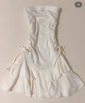 Simple A Line Strapless Satin Chiffon Short Homecoming Dress,Summer 17th Birthday Dress GG4268