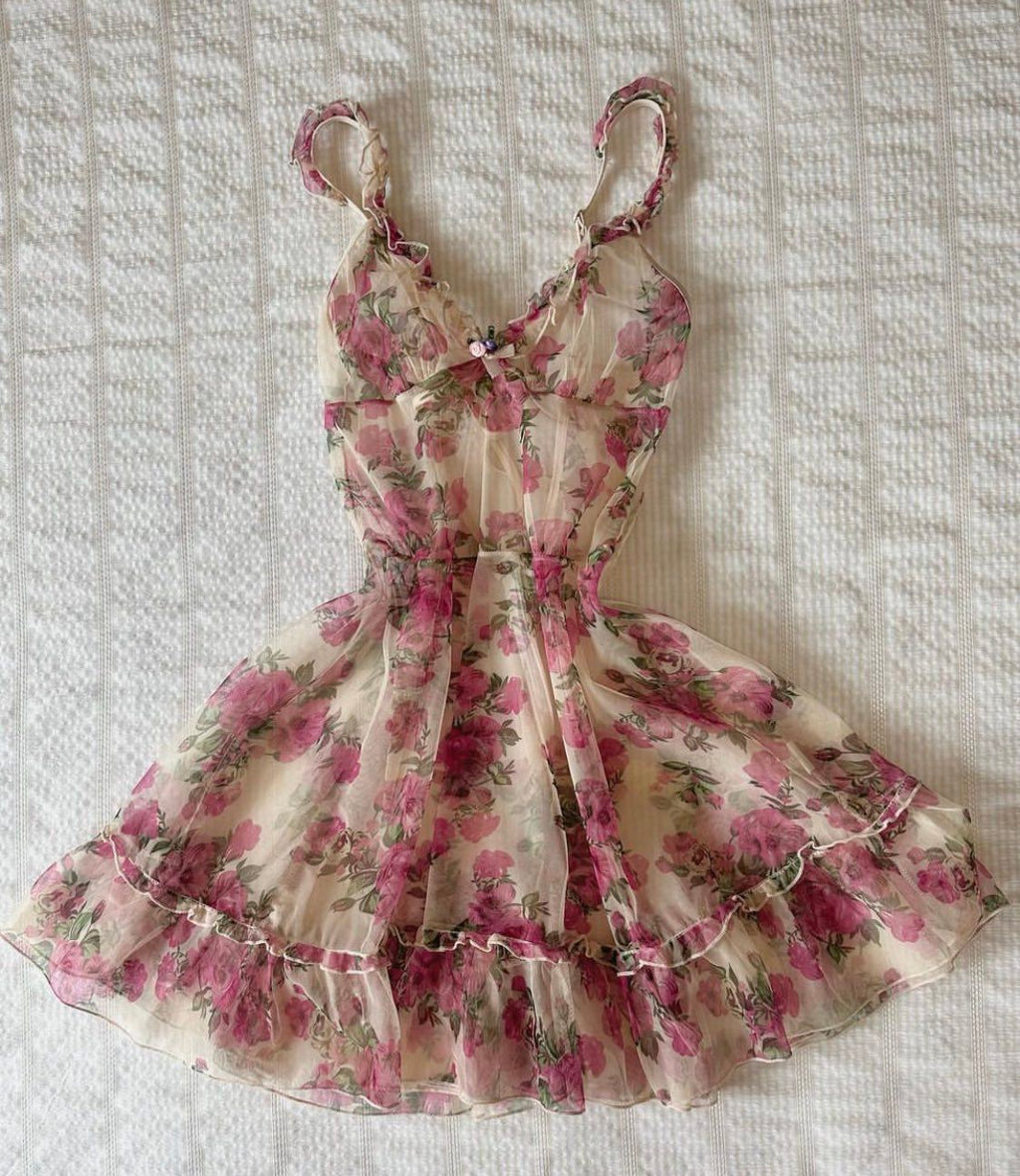 Chic A Line Spaghetti Straps Chiffon Printed Short Homecoming Dress,Summer 17th Birthday Dress GG4269