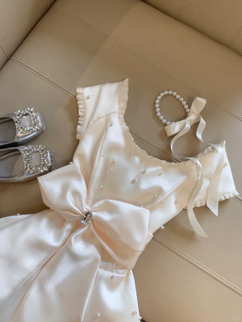 Princess 16th A Line U Neck Satin Bow Beads Short Homecoming Dress,Summer Birthday Dress GG4275