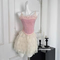 Pretty A Line Spaghetti Straps Satin Tulle Tiered Short Homecoming Dress,Summer 17th Birthday Dress GG4354