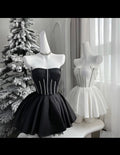 Cute A Line Strapless Satin With Bow Short Homecoming Dress,Summer 17th Birthday Dress GG4382