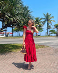 Elegant A Line Spaghetti Straps Red Satin Long Prom Dress,Party Dress,Formal Evening Dress GG4398