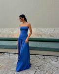 Simple A Line Strapless Satin Long Prom Dress,Party Dress,Formal Evening Dress GG4410
