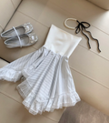 Loose A Line Strapless Satin With Irregular Hem Short Homecoming Dress,Summer 20th Birthday Dress GG4437