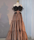 Gorgeous A Line Off The Shoulder Black Bow Polka Dots Tulle Long Prom Dress, Evening Dress GG452