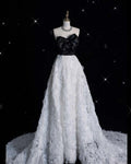Chic A Line Strapless Bow Tulle Long Prom Dress, Evening Dress GG458