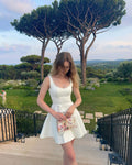 Cute A Line U Neck Satin Short Homecoming Dress,Vacation Dress,Summer 17th Birthday Dress GG4627