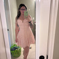 Shiny A Line Off The Shoulder Pink Lace Sequin Short Homecoming Dress,Vacation Dress,Summer 17th Birthday Dress GG4628