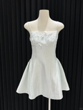 Cute A Line Spaghetti Straps Satin Applqiue Short Homecoming Dress,Vacation Dress,Summer 19th Birthday Dress GG4681