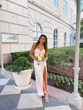 Light Pink Mermaid Sweetheart Satin Slit Long Prom Dress,Party Dress,Formal Evening Dress GG4900