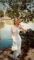 Pretty Mermaid Spaghetti Straps Polka Dots Satin Long Prom Dress,Party Dress,Formal Evening Dress GG4906