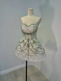 Chic A Line Sweetheart Sequin Beads Short Homecoming Dress,Vacation Dress,Summer 18th Birthday Dress GG4924