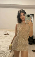 Unique Mermaid Off The Shoulder Sequin Short Homecoming Dress,Vacation Dress,Summer 22th Birthday Dress GG4933