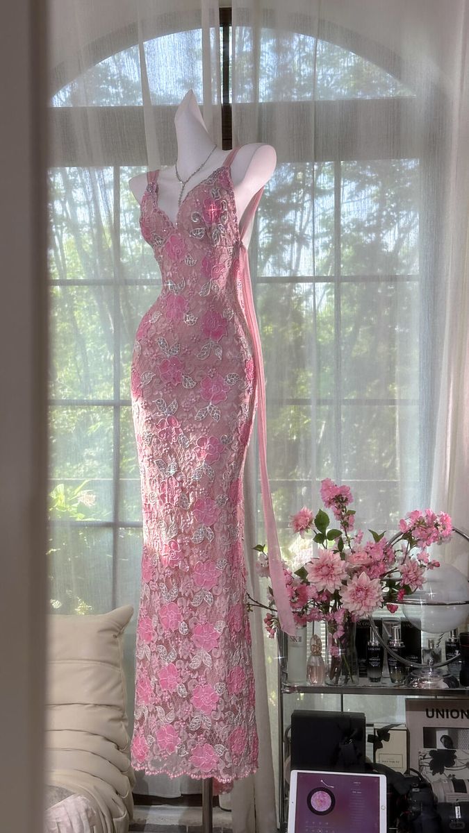 Sexy Mermaid V Neck Lace Backless Long Prom Dress,Party Dress,Formal Evening Dress GG4948