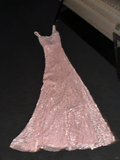 Shiny A Line Spaghetti Straps Sequin Long Prom Dress,Party Dress,Formal Evening Dress GG4985