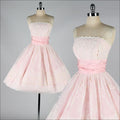 Sweet Pink Ball Gown Strapless Tulle Lace Short Homecoming Dress,Vacation Dress,Summer 17th Birthday Dress GG5011