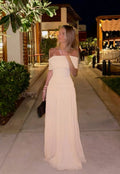 Elegant A Line Off The Shoulder Satin Long Prom Dress,Party Dress,Formal Evening Dress GG5075