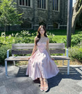 Elegant Pink A Line Spaghetti Straps Satin Long Prom Dress,Evening Dress GG5092
