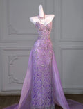 Gorgeous Lilac Mermaid Sweetheart Tulle Sequin Long Prom Dress,Evening Dress GG5159
