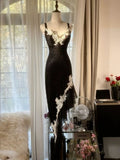 Sexy Mermaid Spaghetti Straps Lace Without Sleeves Long Prom Dress,Evening Dress GG5295
