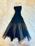 Chic A Line Spaghetti Straps Satin Tulle Without Sleeves Long Prom Dress,Evening Dress GG5297