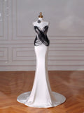 Pretty Elegant Mermaid Spaghetti Straps Satin Tulle Without Sleeves Long Prom Dress,Evening Dress GG5346