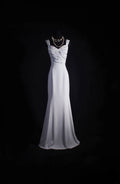 Elegant Mermaid Sweetheart White Pleated Satin Sequin Without Sleeves Long Prom Dress,Evening Dress GG5348