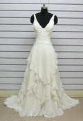 Chic A Line V Neck Chiffon Without Sleeves Long Prom Dress,Evening Dress GG5390
