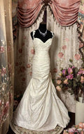 Elegant Mermaid Sapghetti Straps Satin Lace Without Sleeves Long Prom Dress,Evening Dress GG5441