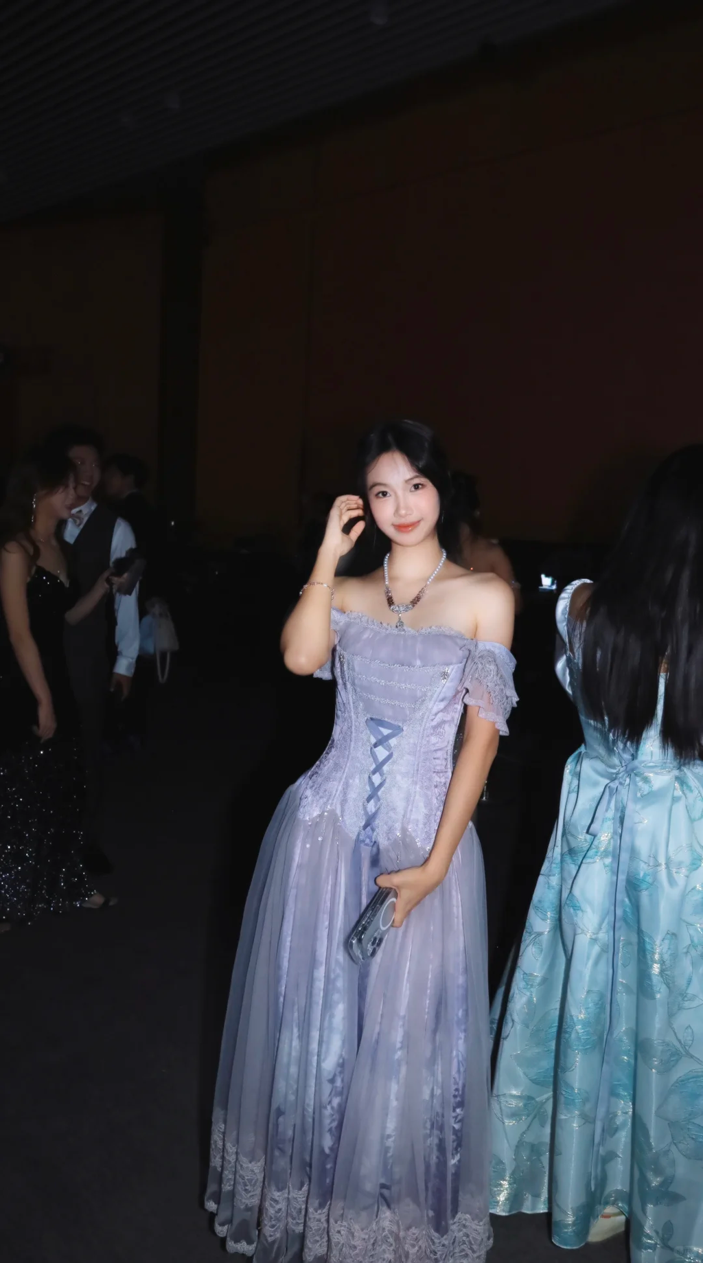 Pretty A Line Off The Shoulder Satin Chiffon Lace Without Sleeves Long Prom Dress,Evening Dress GG5479