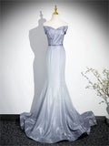 Ombre Mermaid Off The Shoulder Satin Sequin Long Prom Dress,Evening Dress GG553