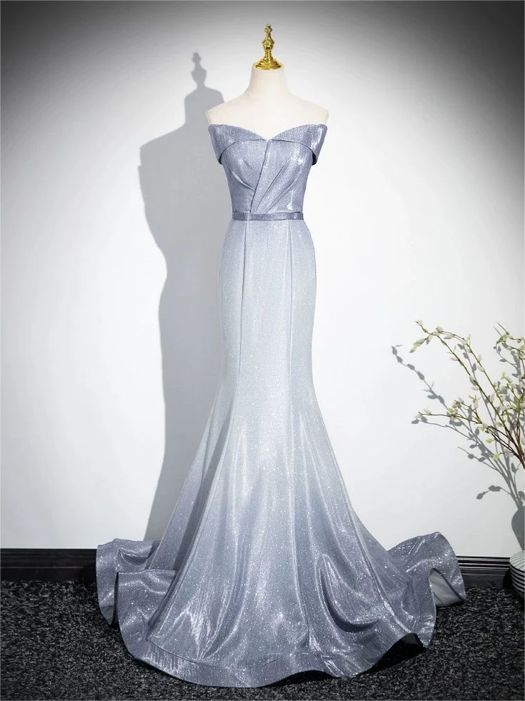 Ombre Mermaid Off The Shoulder Satin Sequin Long Prom Dress,Evening Dress GG553