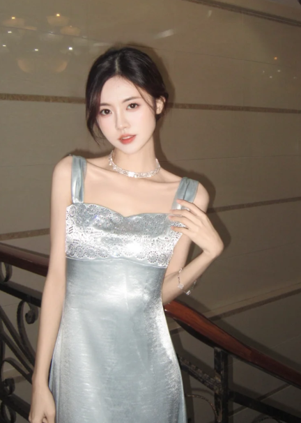 Classy Mermaid Silver Satin Without Sleeves Long Prom Dress,Evening Dress GG5597