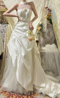 Pretty Ball Gown Halter Satin Tulle Lace Long Wedding Dress,Formal Evening Dress GG5607