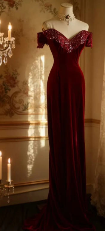 Charming Mermaid Burgundy Off The Shoulder Satin Lace Without Sleeves Long Prom Dress,Evening Dress GG5633