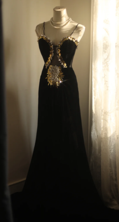 Obsessed Mermaid Black Spaghetti Straps Velvet Tulle Beads Without Sleeves Long Prom Dress,Evening Dress GG5634