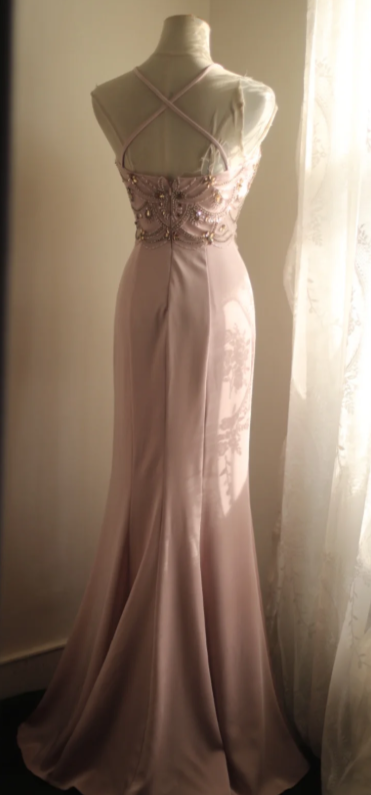 Gorgeous Mermaid Halter Satin Beads Without Sleeves Long Prom Dress,Evening Dress GG5638