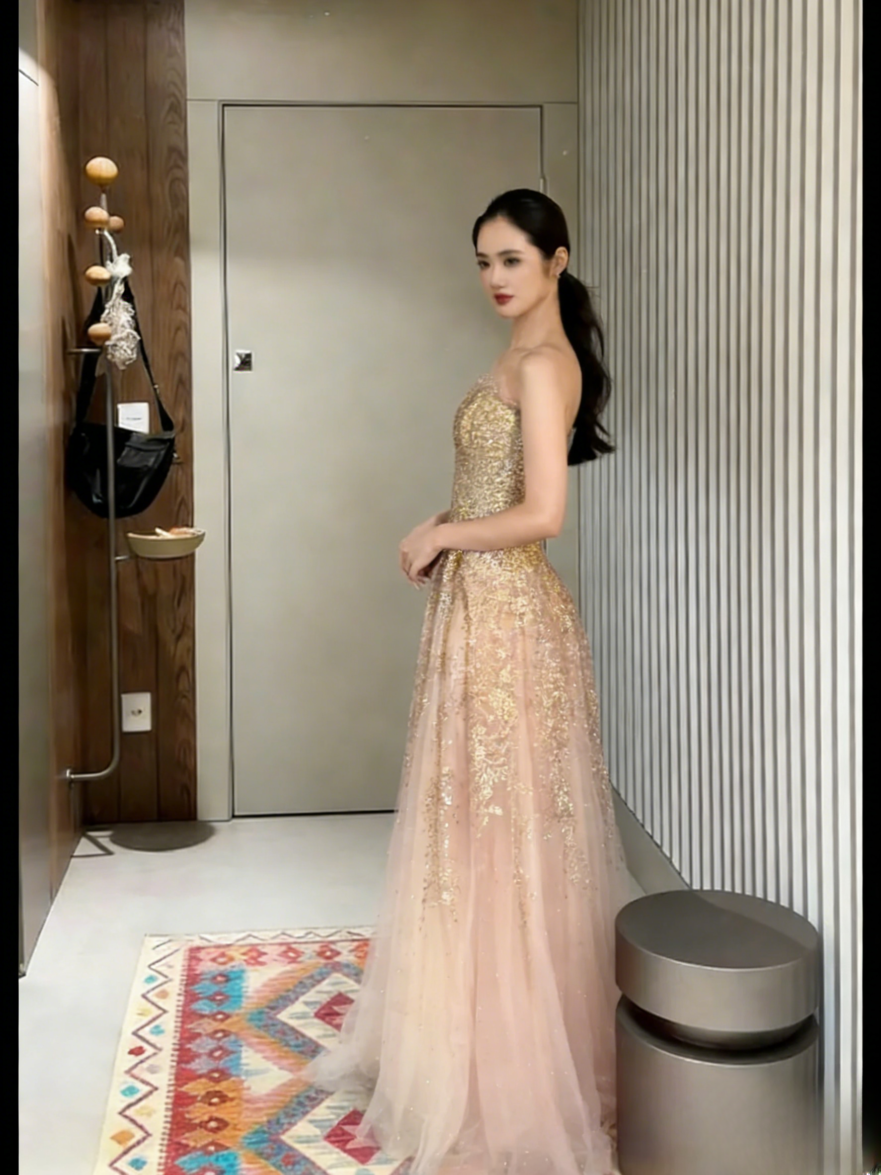 Shiny A Line Strapless Tulle Sequin Without Sleeves Long Prom Dress,Evening Dress GG5646