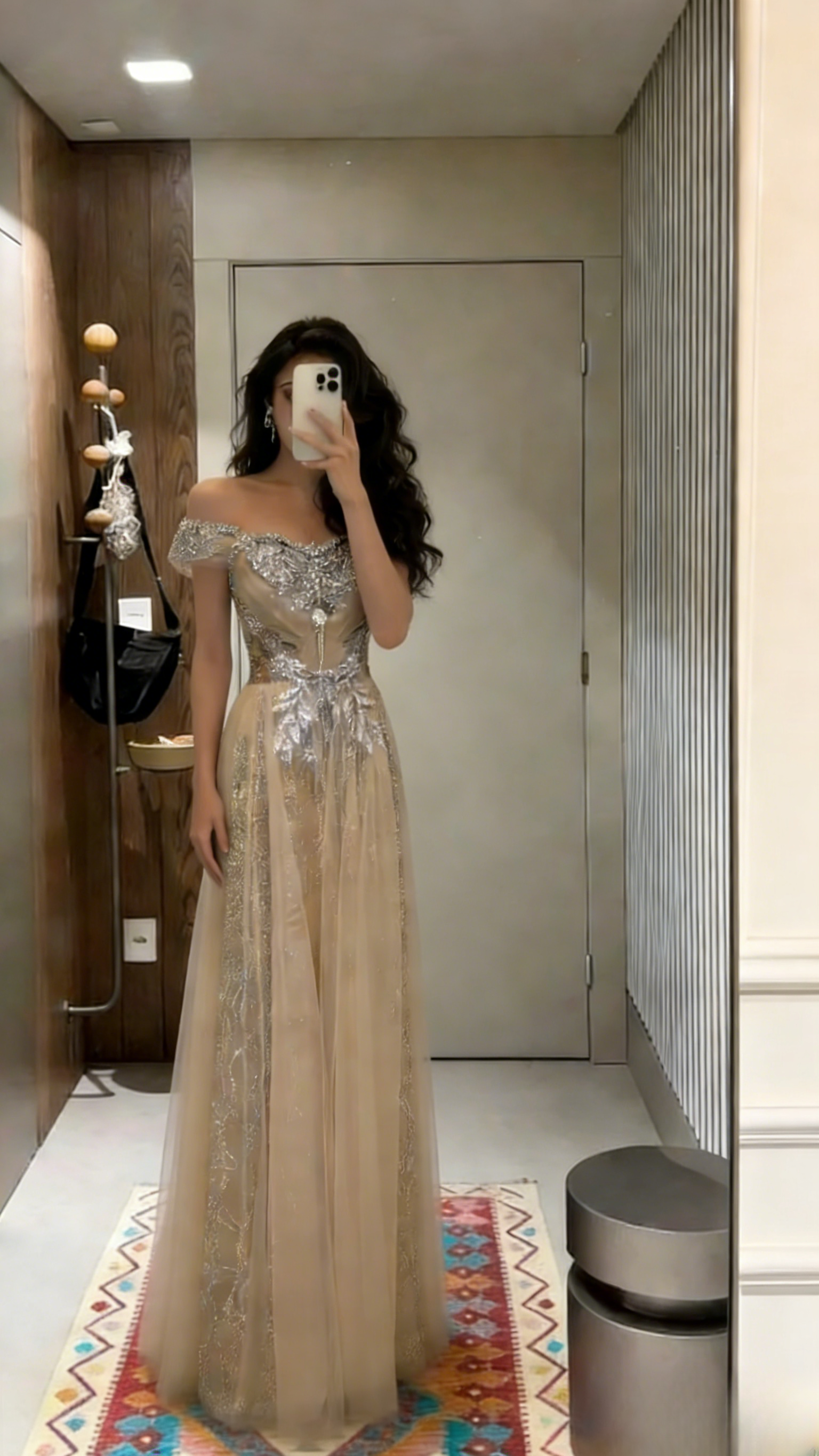 Chic A Line Off The Shoulder Tulle Sequin Without Sleeves Long Prom Dress,Evening Dress GG5648