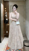 Sexy A Line Spaghetti Straps Tulle Lace Long Prom Dress,Evening Dress GG5654