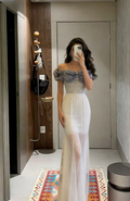 Fashionable Mermaid Off The Shoulder Tulle Long Prom Dress,Evening Dress GG5667