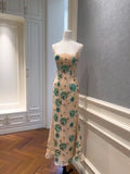 Vintage Spaghetti Straps Embroidered Prom Dress Sequins Mermaid Evening Dress GG5840